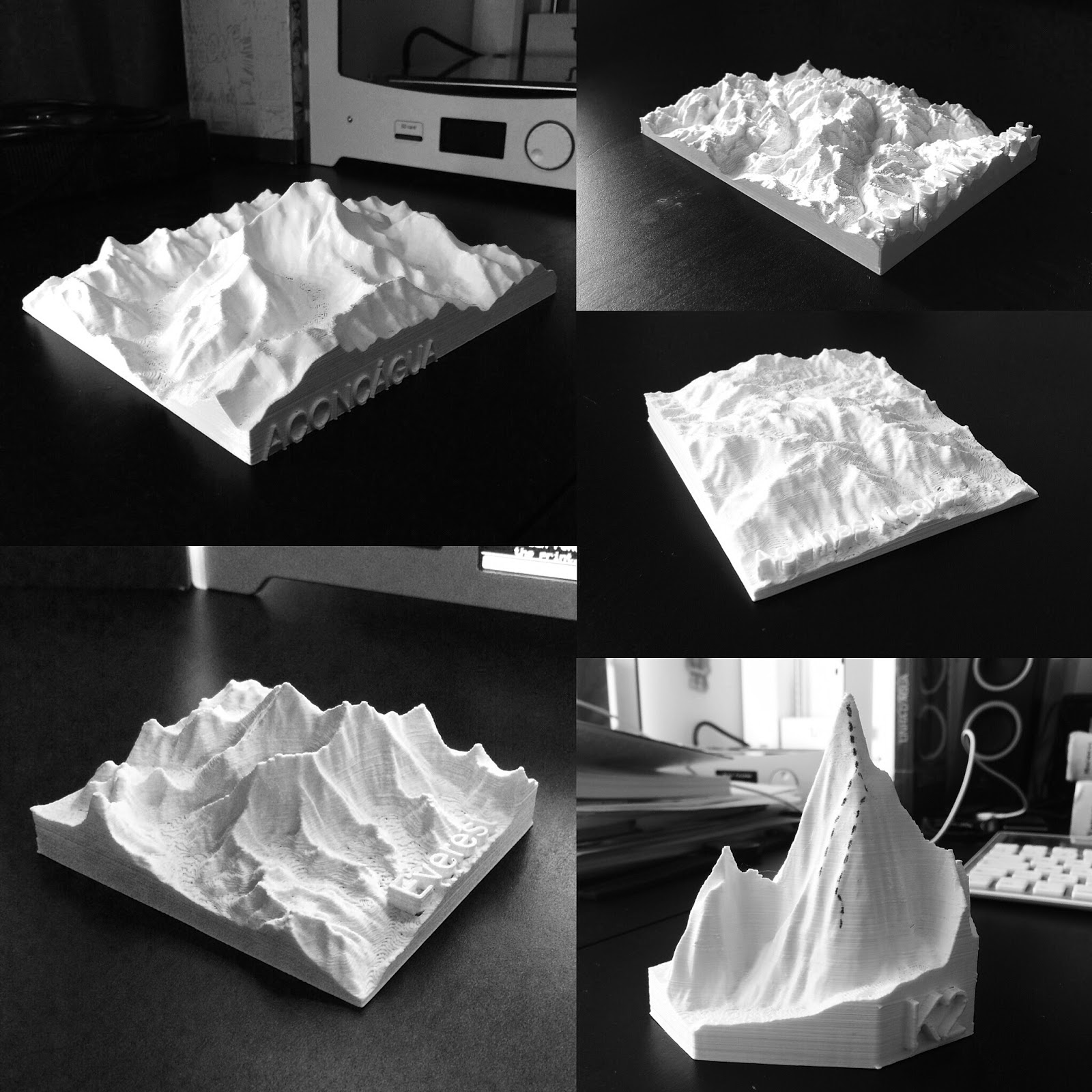 Maquetes topográficas geradas via SRTM